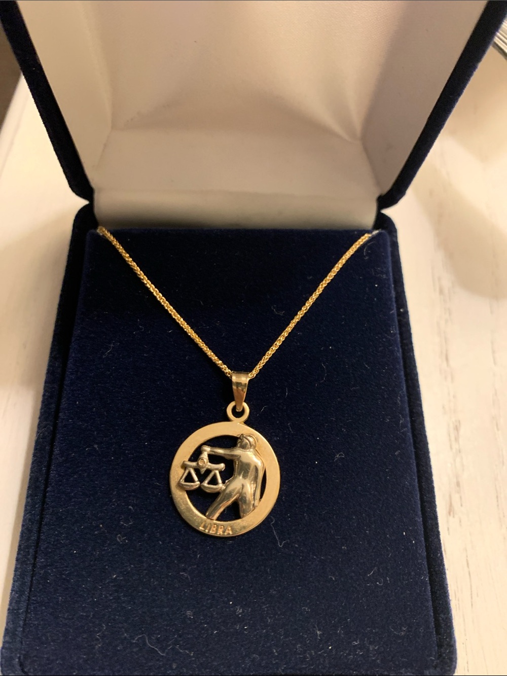Gold Libra Zodiac Pendant 14k Necklace - Women's Jewelry